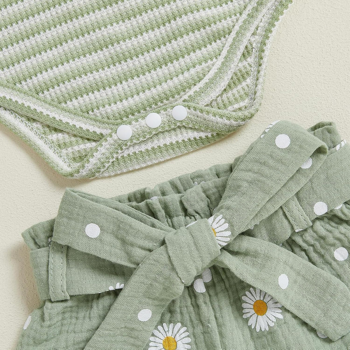 Newborn Infant Girl Clothes Rib Knit Romper Daisy Print Pants Headband Baby Clothes for Girls 0 3 6 12 18 24 Months