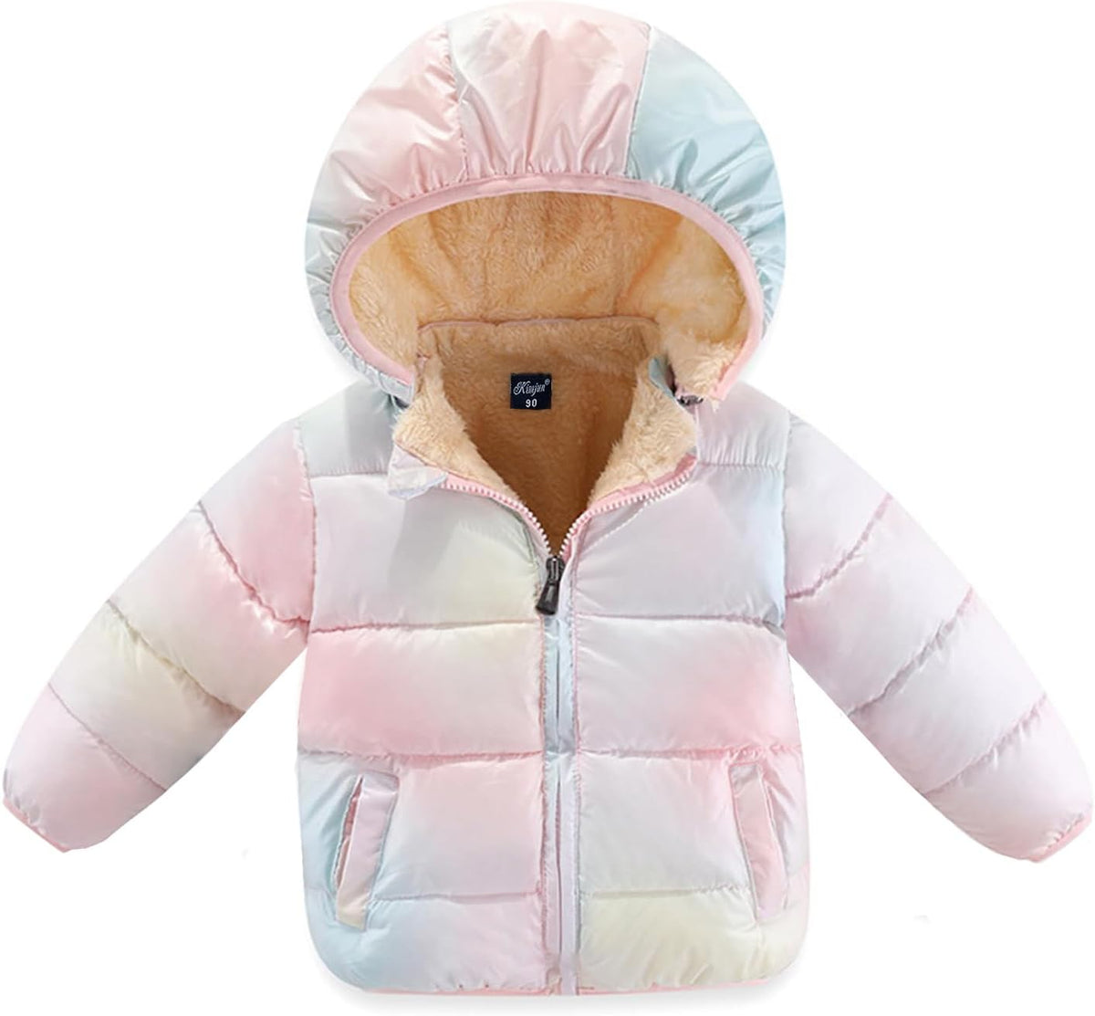 Hooded puffer winter coat, view 12