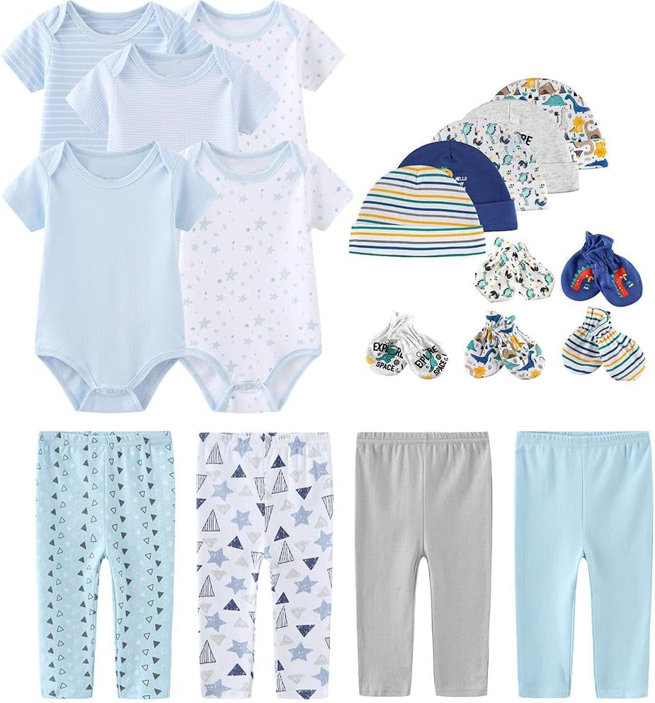 Ultimate 19-Piece Unisex Baby Layette Essentials Gift Set for Newborns
