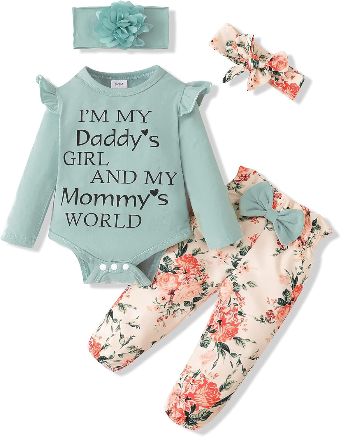 4-Piece Newborn Baby Girl Fall and Winter Outfit Set