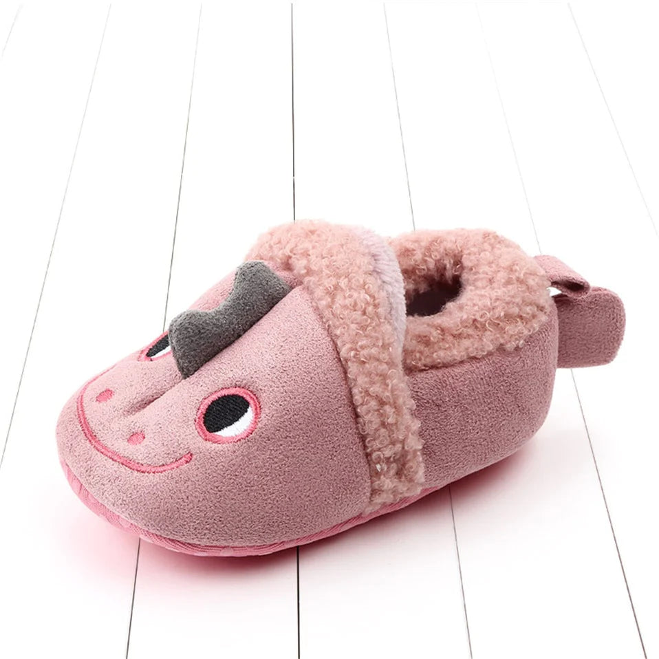 Adorable Anti-Slip Infant Knit Slippers for Boys and Girls - Cute Cartoon Prewalker Crib Shoes