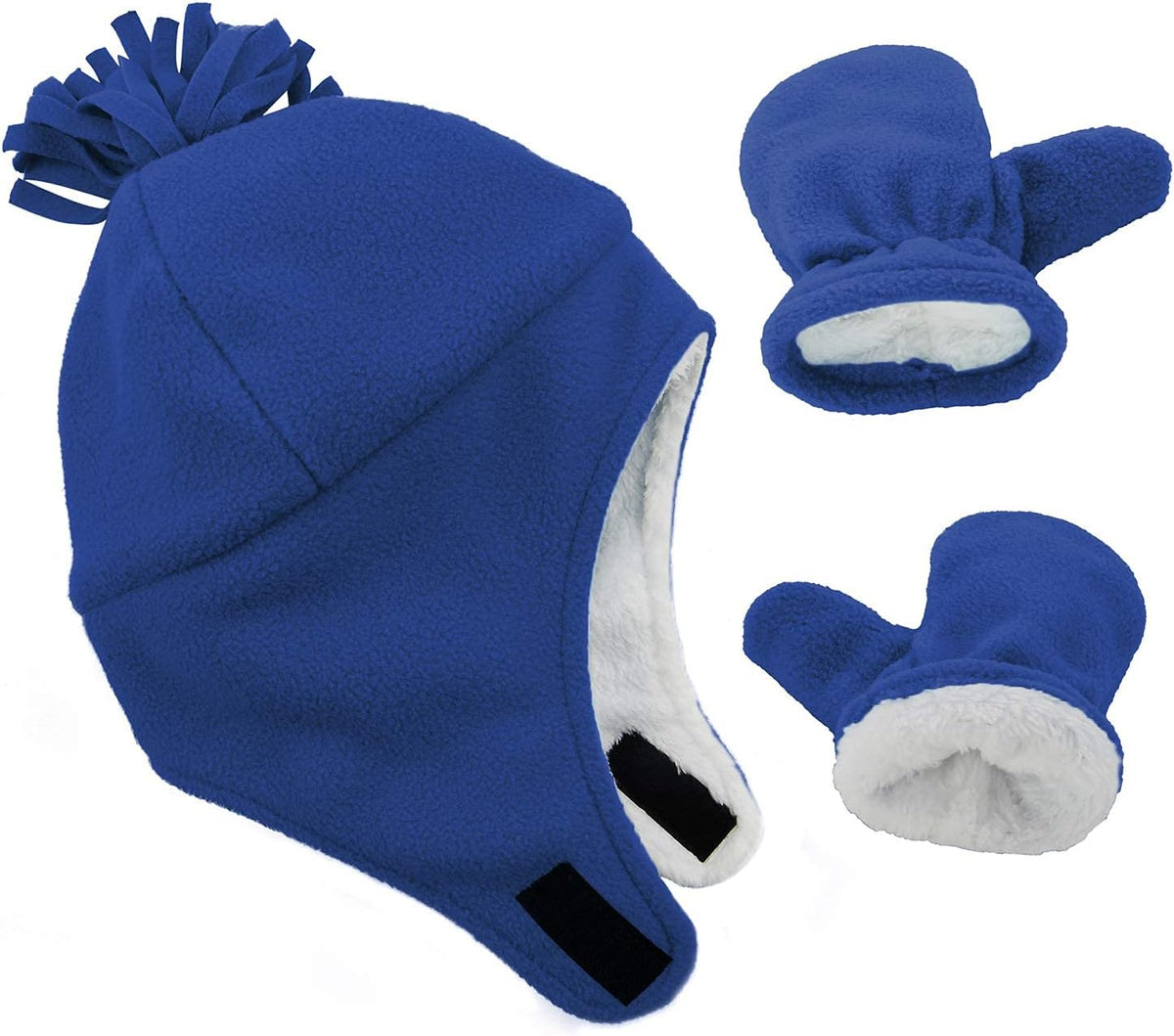 Sherpa-lined winter hat and mittens set, view 7