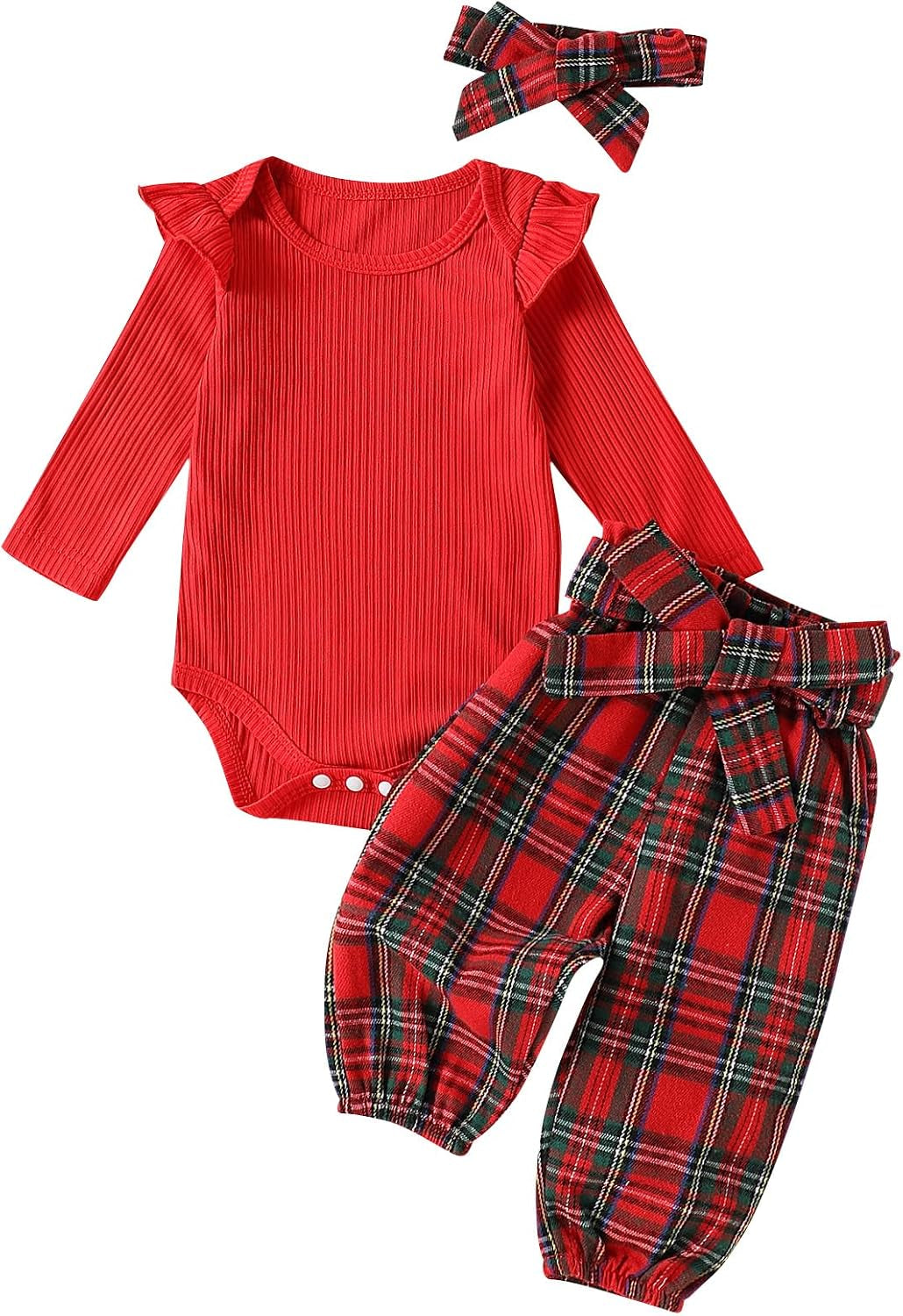 Newborn Infant Girl Clothes Rib Knit Romper Daisy Print Pants Headband Baby Clothes for Girls 0 3 6 12 18 24 Months
