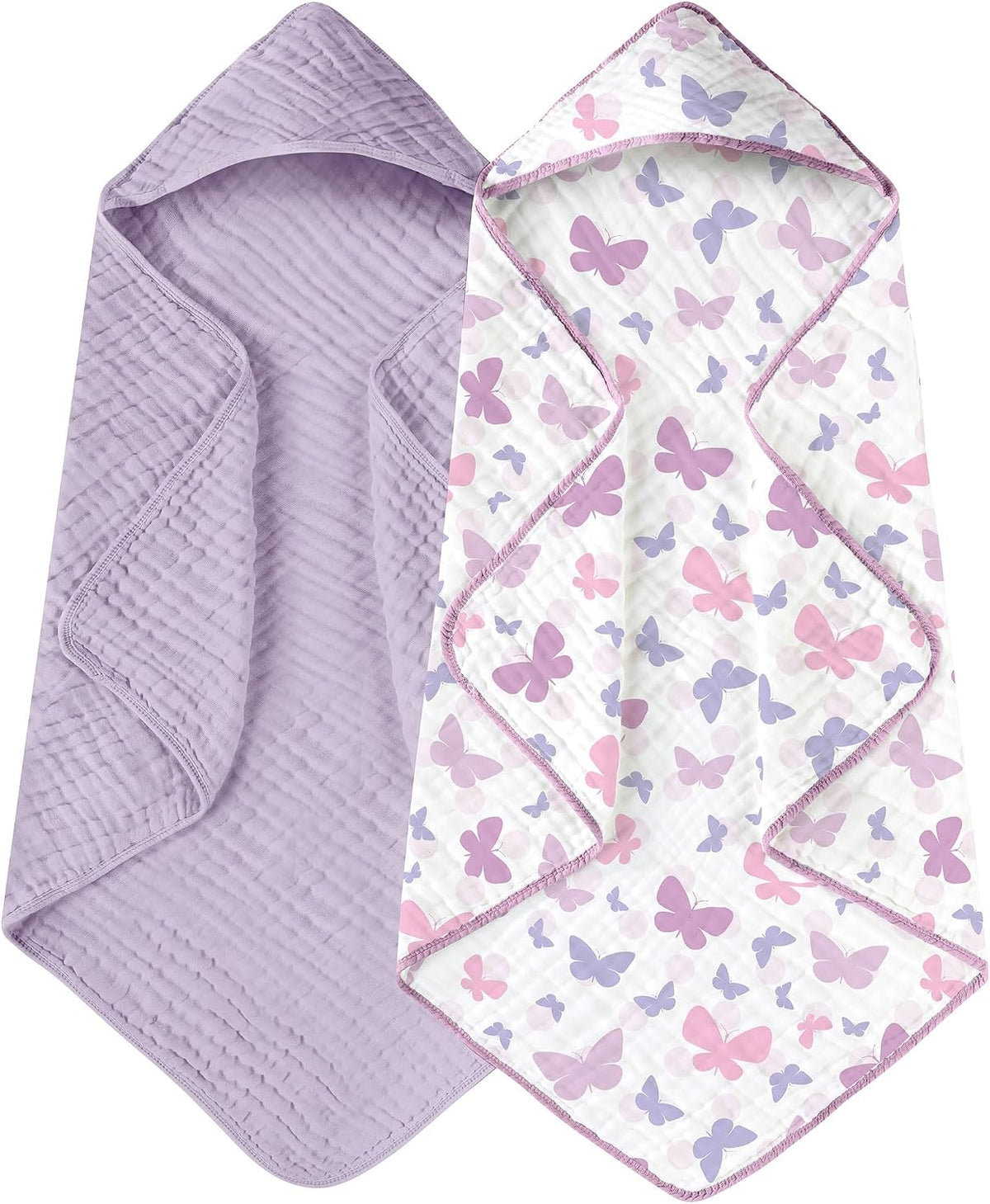 Muslin hooded baby towels, 2-pack, view 24