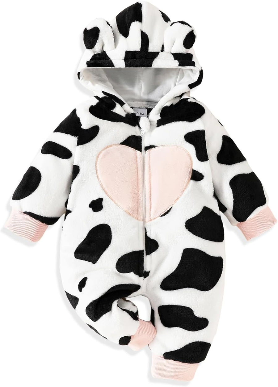 Cozy Winter Wonderland: Newborn Baby Girl Hooded Jumpsuit & Snowsuit Gift Set