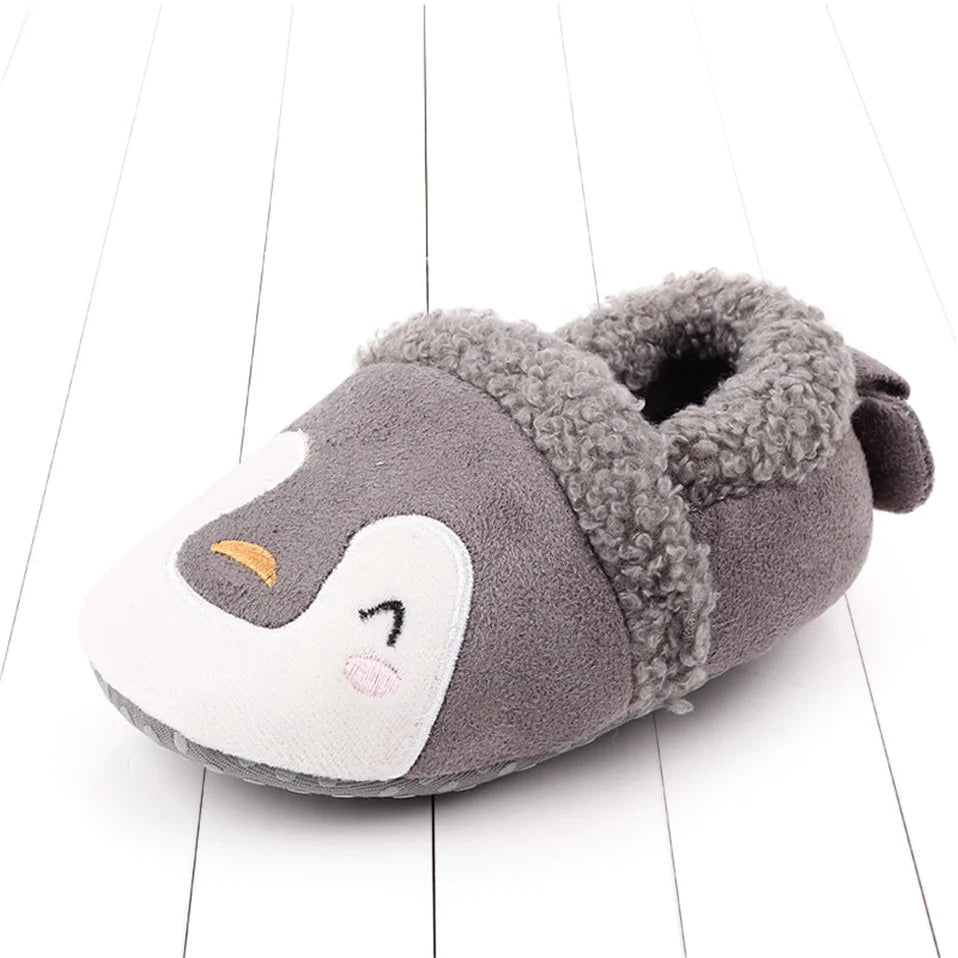 Adorable Anti-Slip Infant Knit Slippers for Boys and Girls - Cute Cartoon Prewalker Crib Shoes