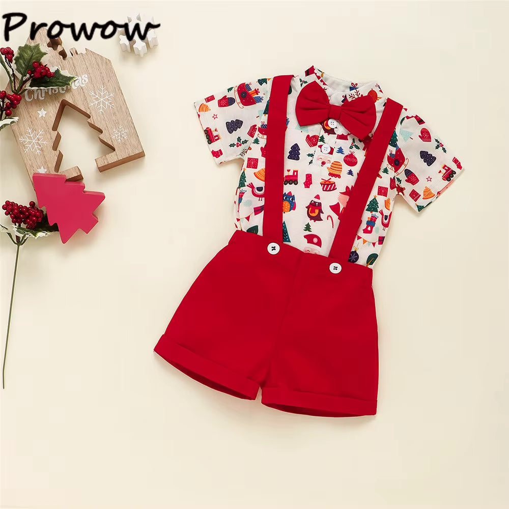 My First Christmas fox and deer romper set for baby boys, view 3