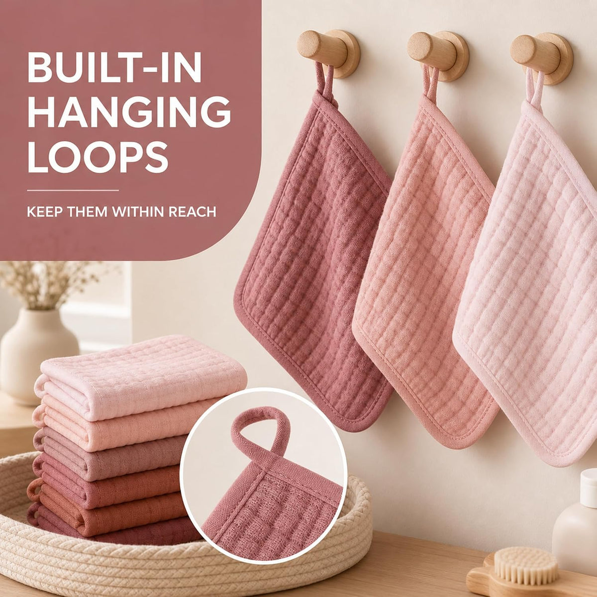 Muslin baby washcloths, 12-pack, view 6