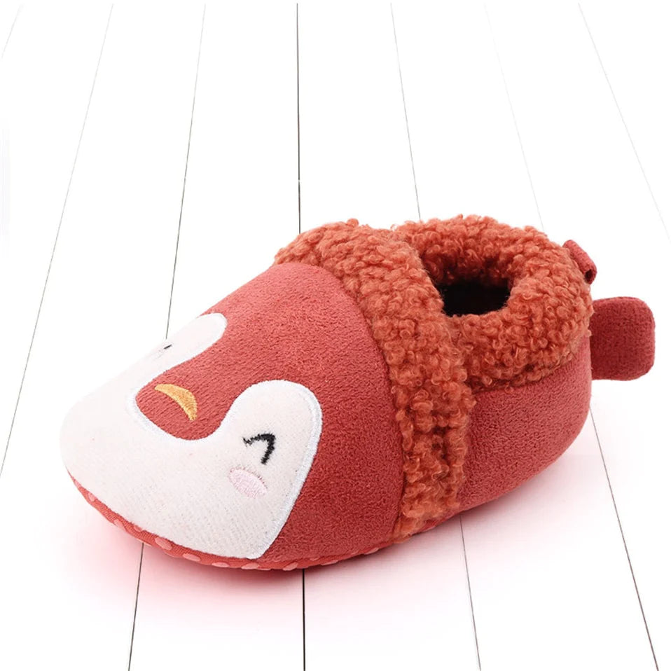 Adorable Anti-Slip Infant Knit Slippers for Boys and Girls - Cute Cartoon Prewalker Crib Shoes