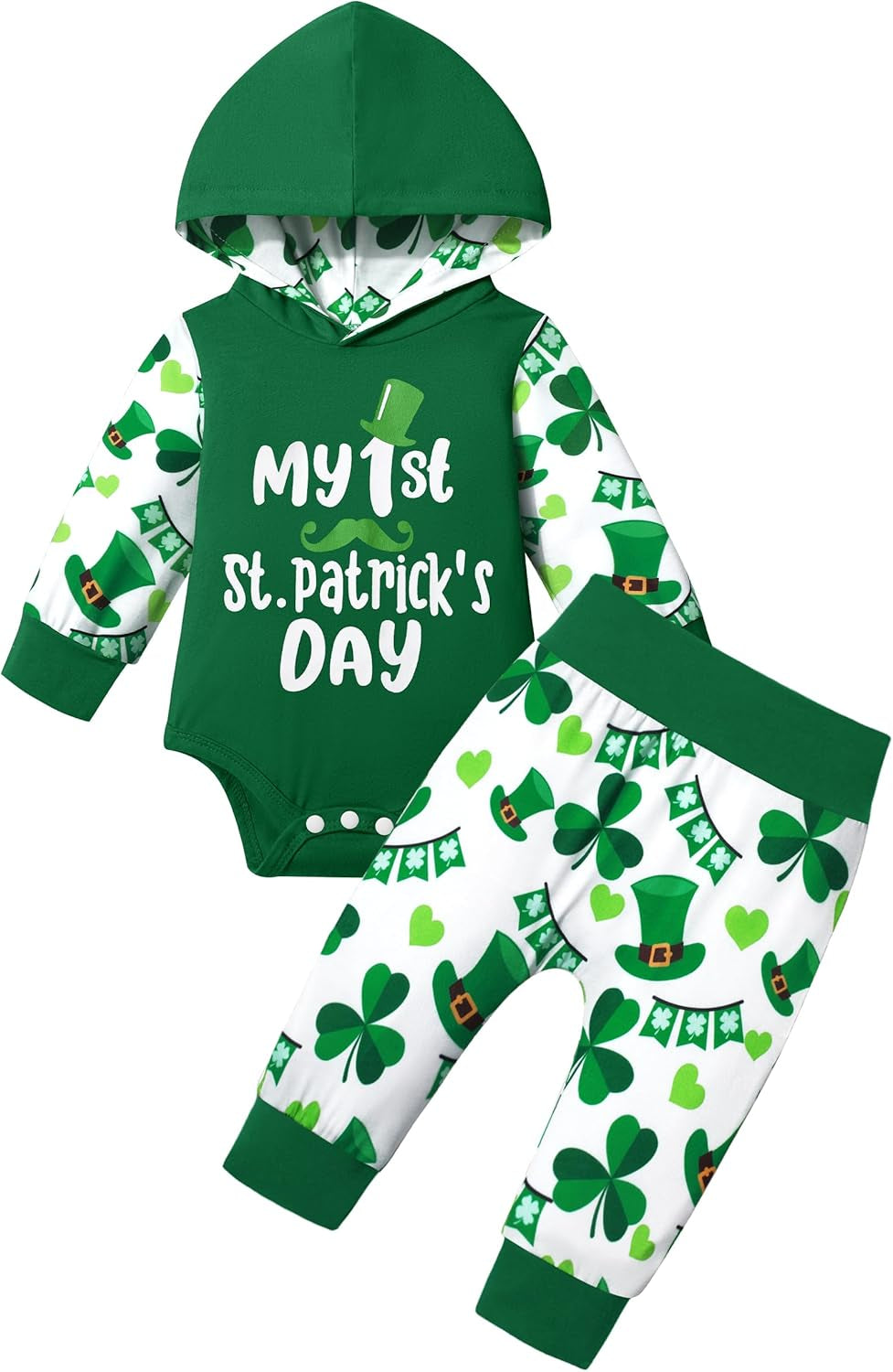Adorable Newborn Baby Boy Plaid Hoodie & Pants Set - Cozy 2PCS Fall/Winter Outfit