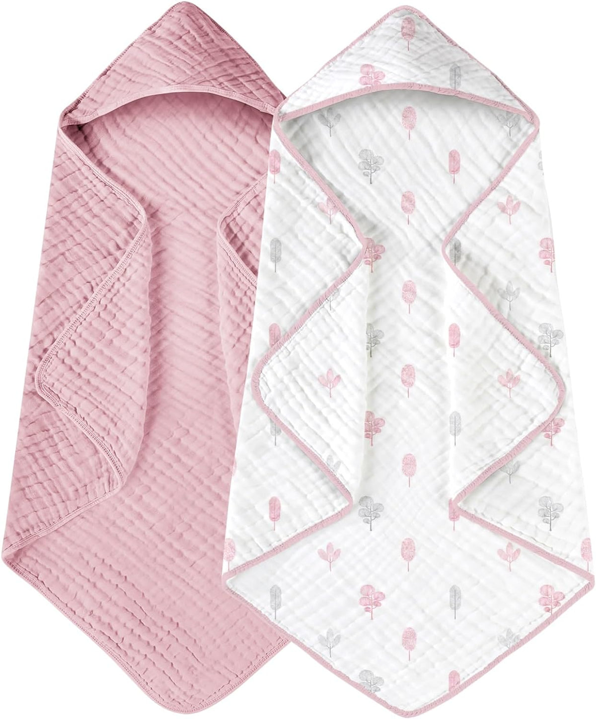 Muslin hooded baby towels, 2-pack, view 12