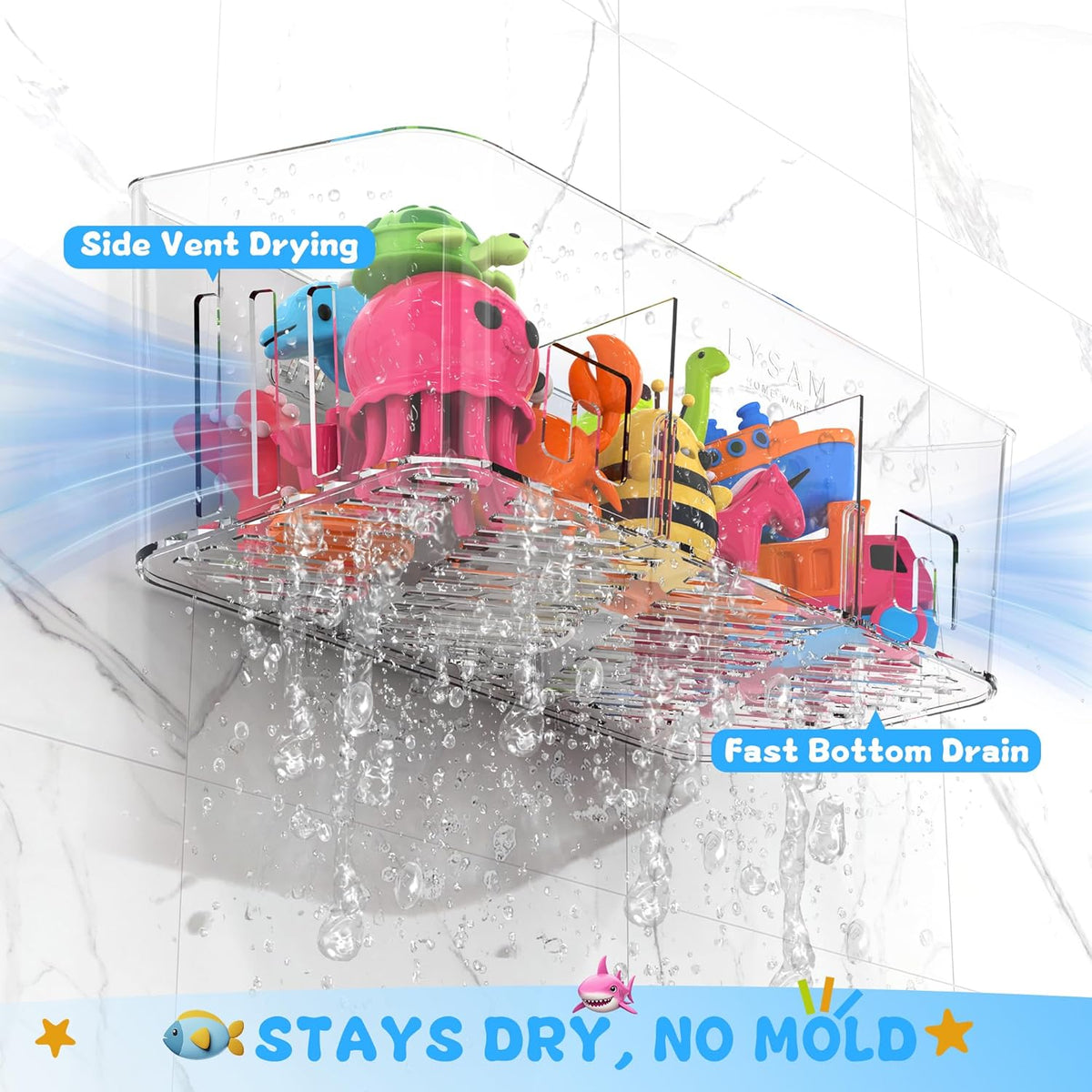 Bath toy storage organizer, view 2