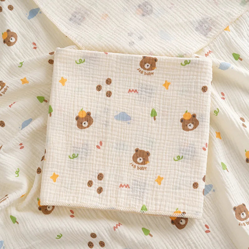 Adorable Cotton Muslin Baby Swaddle Blanket - Soft, Breathable, and Perfect for Newborns!