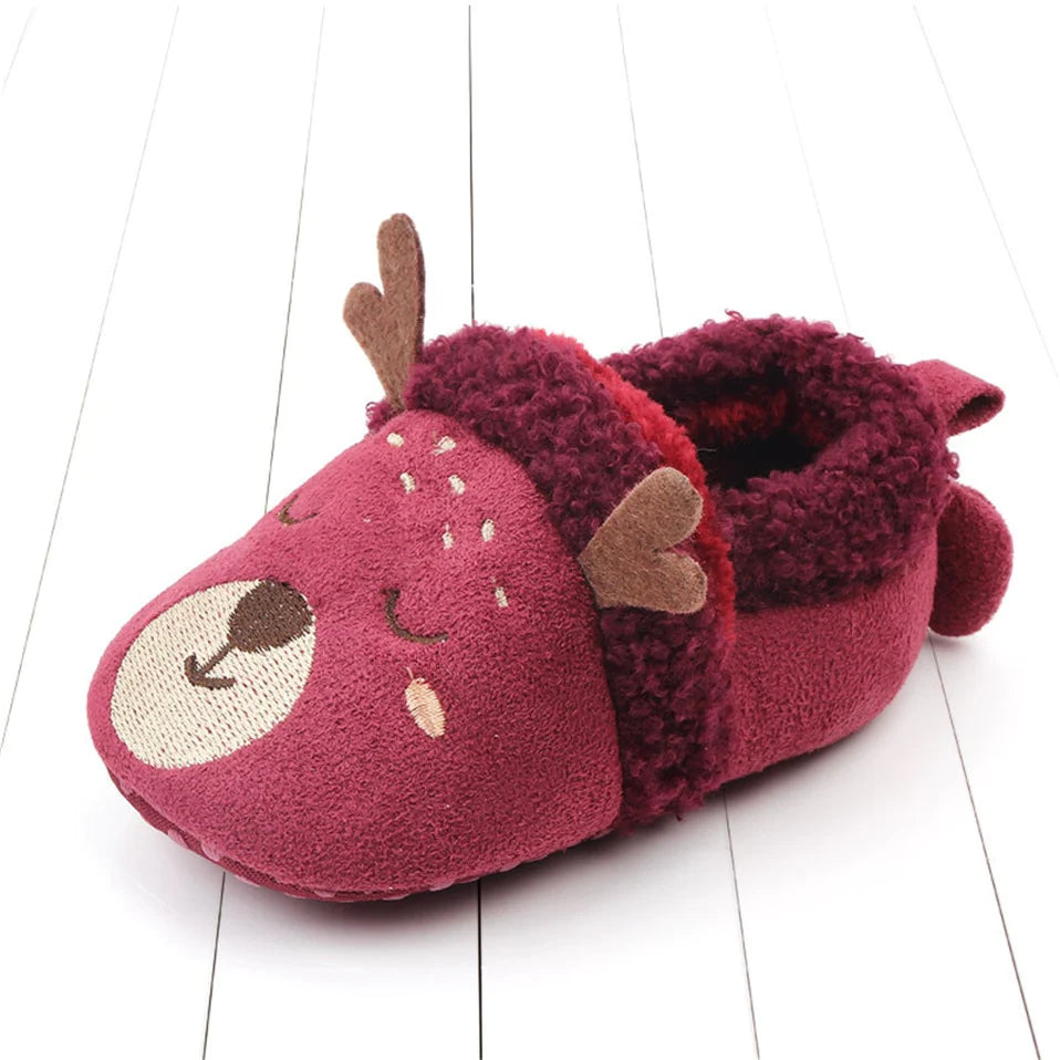 Adorable Anti-Slip Infant Knit Slippers for Boys and Girls - Cute Cartoon Prewalker Crib Shoes