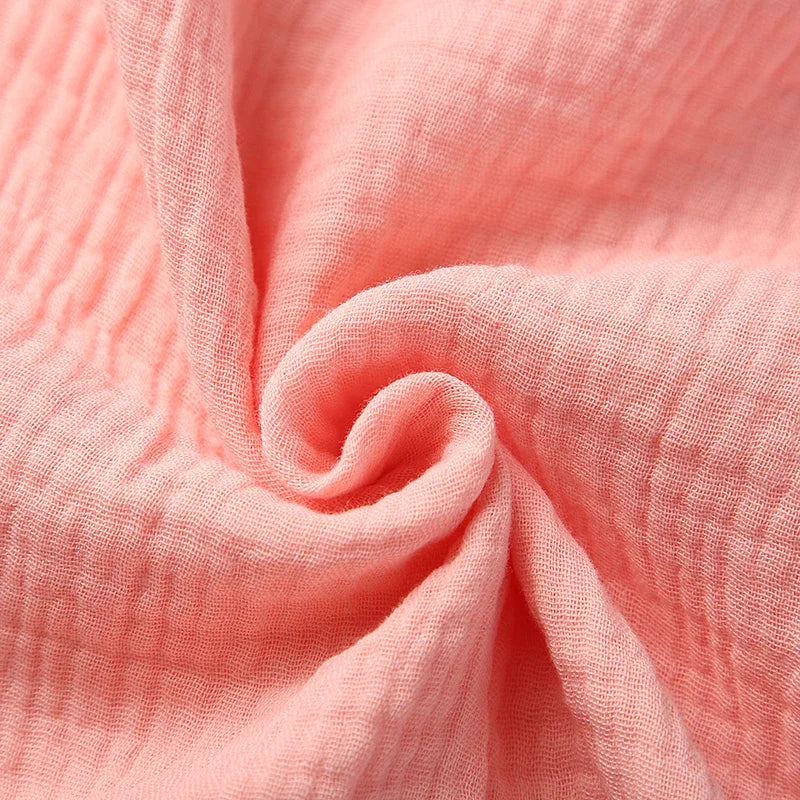 Organic Cotton Newborn Muslin Swaddle Blankets - Ruffled Gauze Baby Wraps and Bedding Accessories
