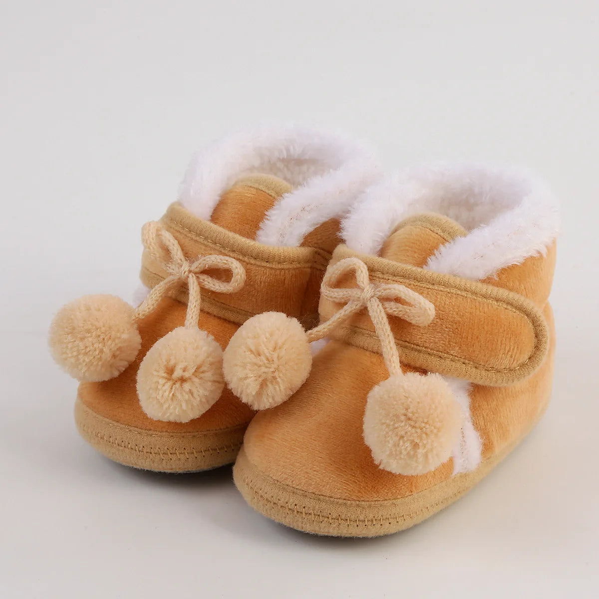 Cozy Pompom Soft Booties for Infants and Toddlers - Stylish Snow Boots for Newborn Comfort