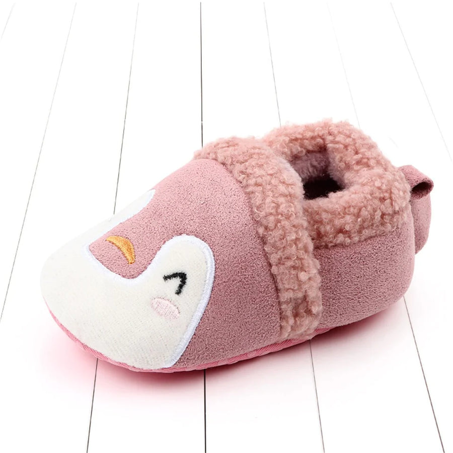 Adorable Anti-Slip Infant Knit Slippers for Boys and Girls - Cute Cartoon Prewalker Crib Shoes