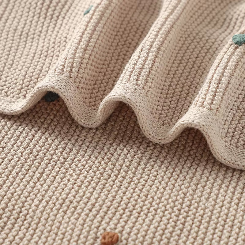 Luxuriously Soft Cotton Muslin Newborn Blanket - 90x70cm Knitted Swaddle Wrap for Infants & Toddlers