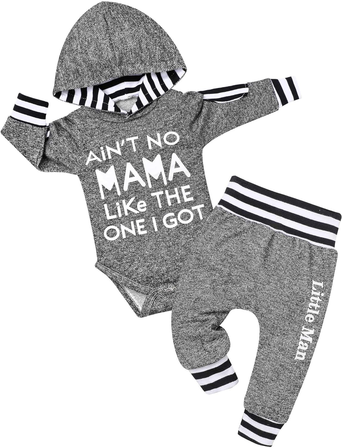 Adorable Newborn Baby Boy Plaid Hoodie & Pants Set - Cozy 2PCS Fall/Winter Outfit