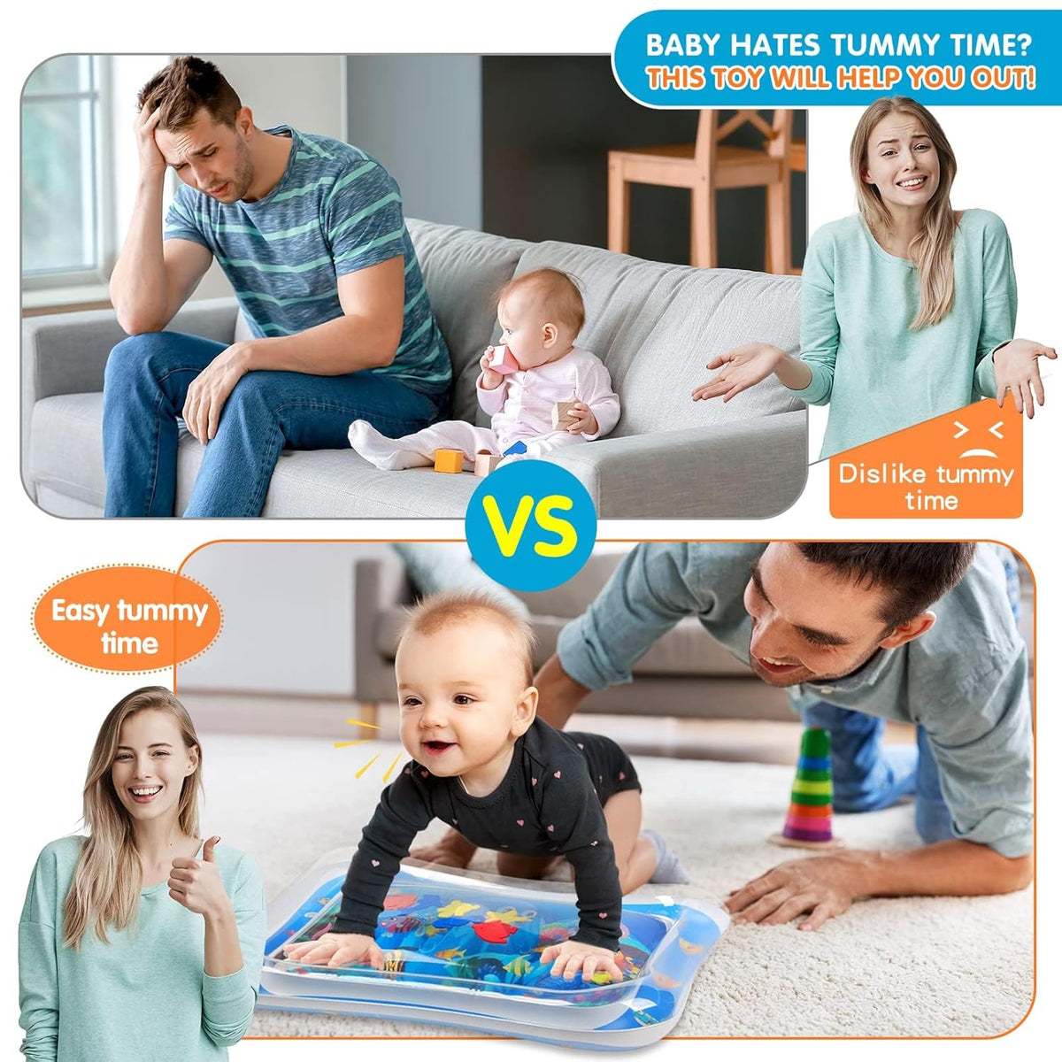 Tummy time water mat, view 2