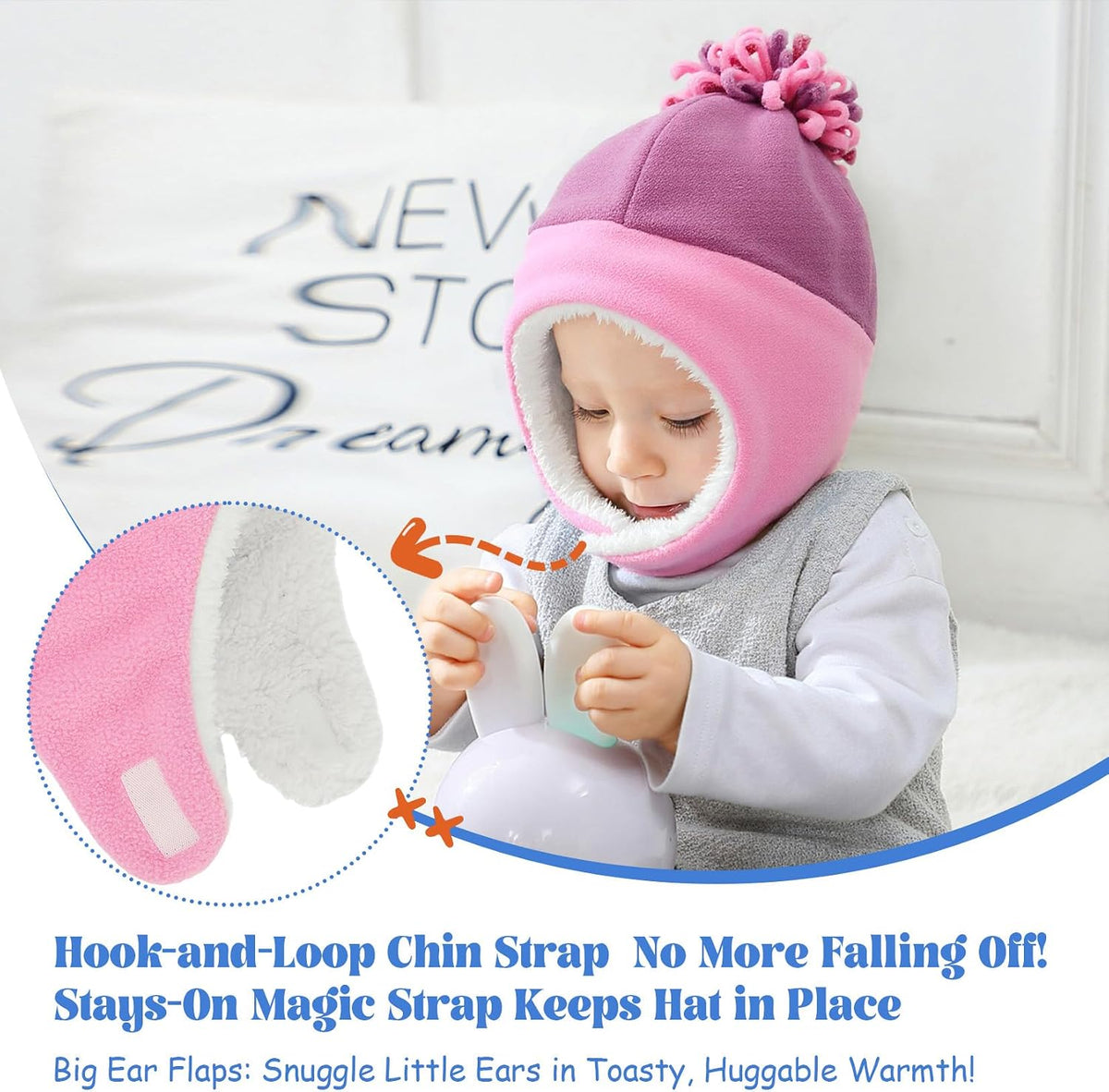 Sherpa-lined winter hat and mittens set, view 4