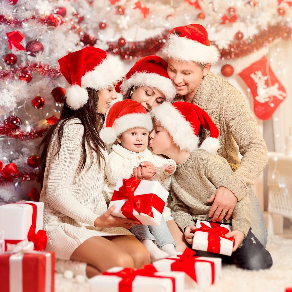 Unisex Extra Thick Santa Hat for Kids - Comfortable Christmas Holiday Hat for Festive Celebrations