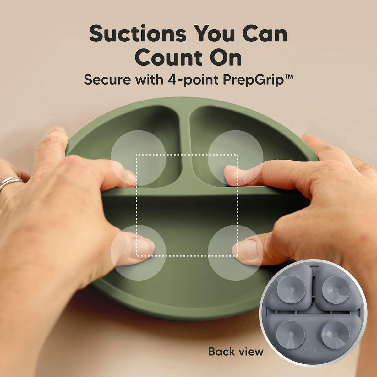 Silicone suction plates with lids, view 3