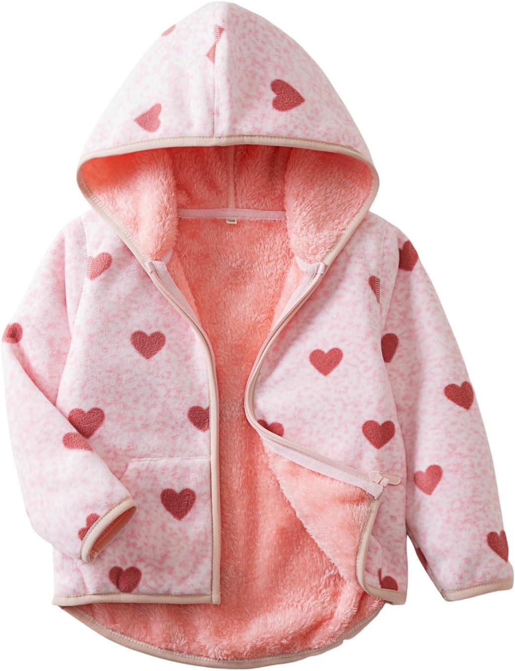 Sherpa-lined fleece hoodie jacket