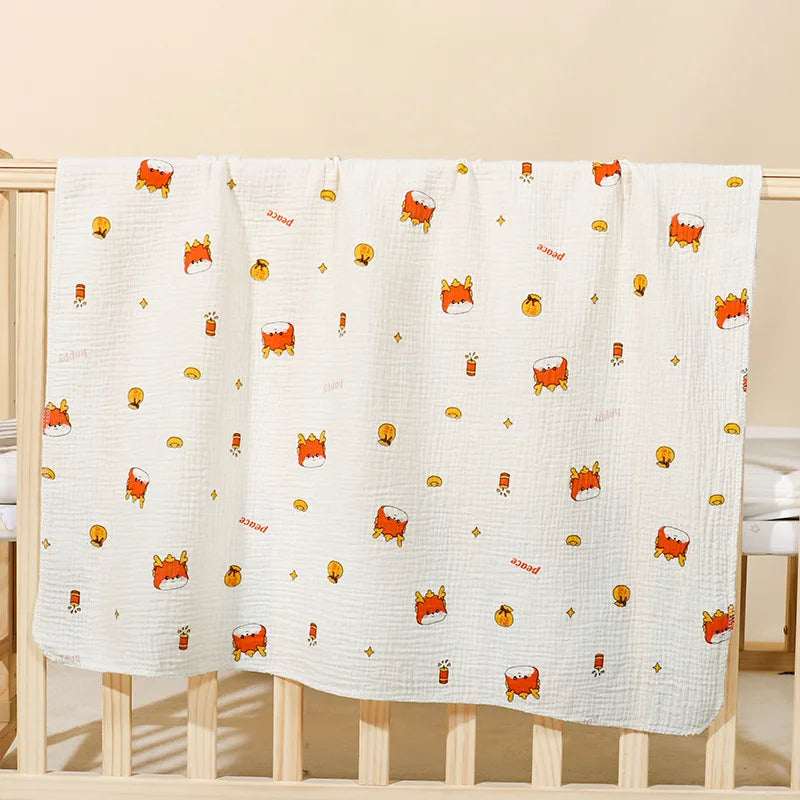 Adorable Cotton Muslin Baby Swaddle Blanket - Soft, Breathable, and Perfect for Newborns!