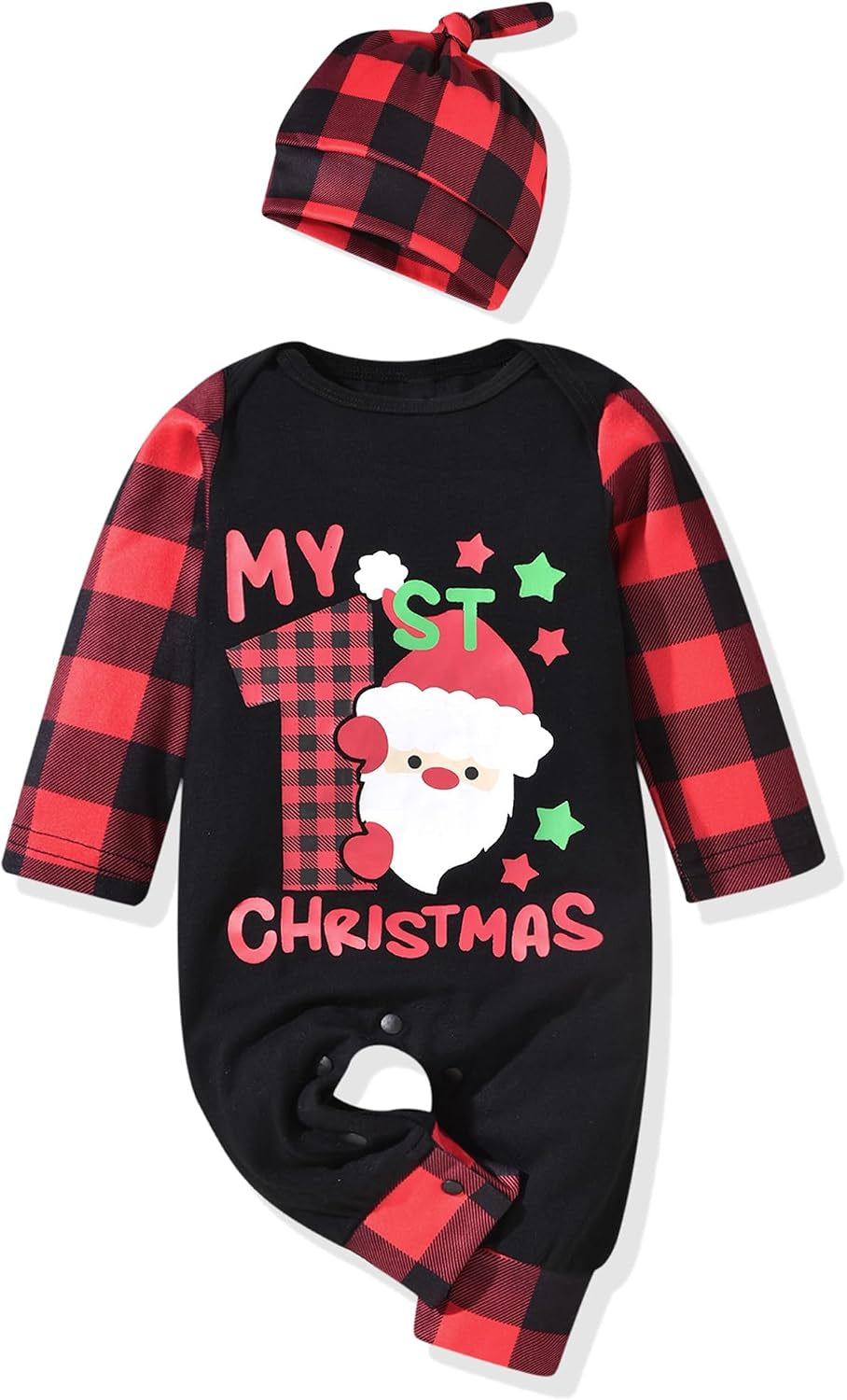 Infant Baby Boys Girls First Christmas Outfit Xmas Romper Elf Santa Clothes