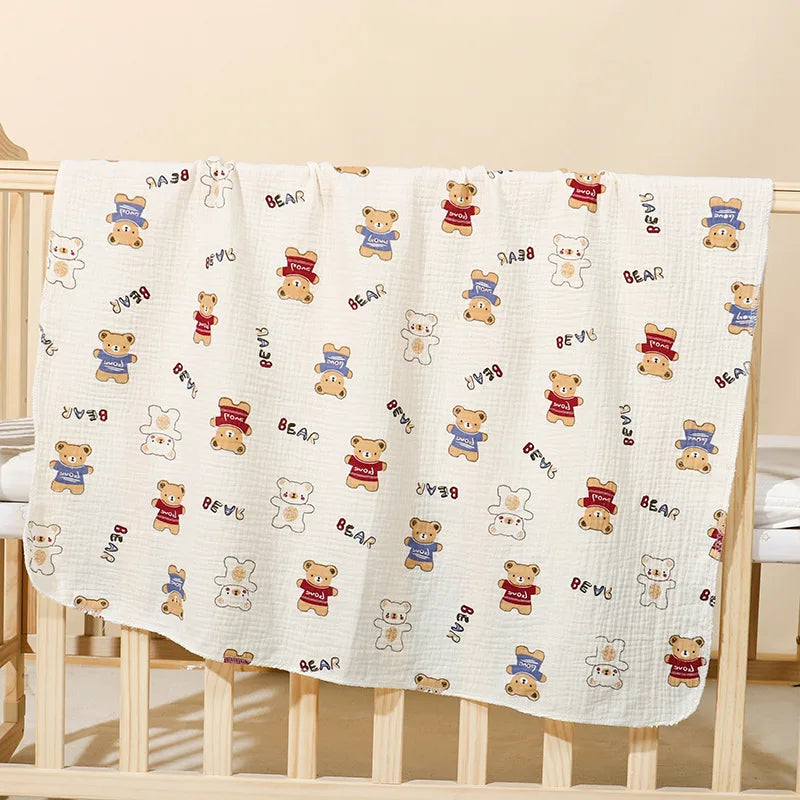 Adorable Cotton Muslin Baby Swaddle Blanket - Soft, Breathable, and Perfect for Newborns!