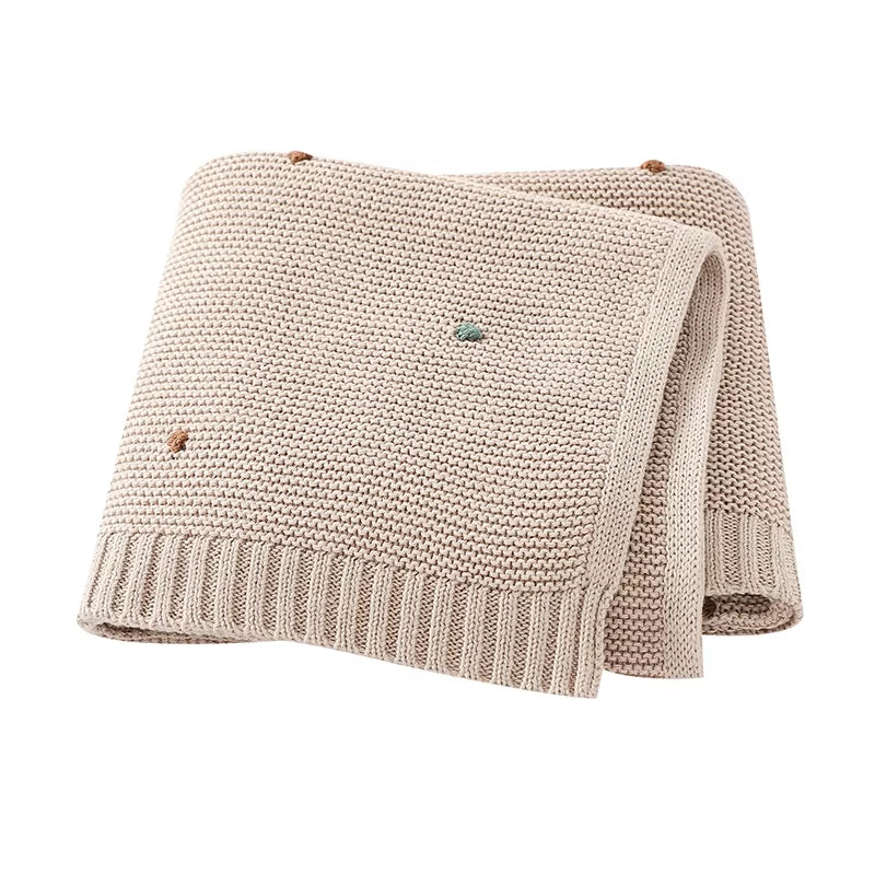 Luxuriously Soft Cotton Muslin Newborn Blanket - 90x70cm Knitted Swaddle Wrap for Infants & Toddlers