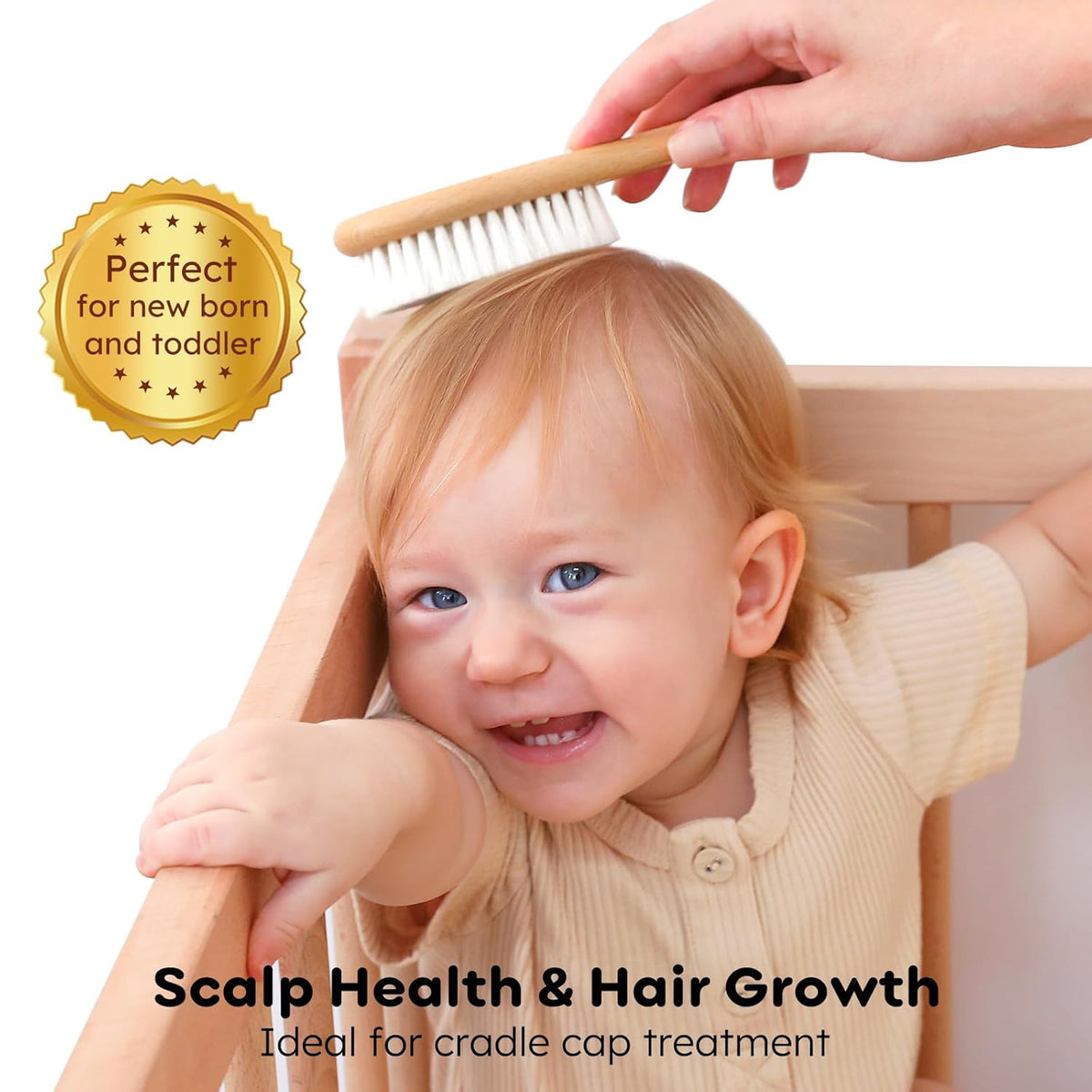 Wooden baby brush and comb set, view 3