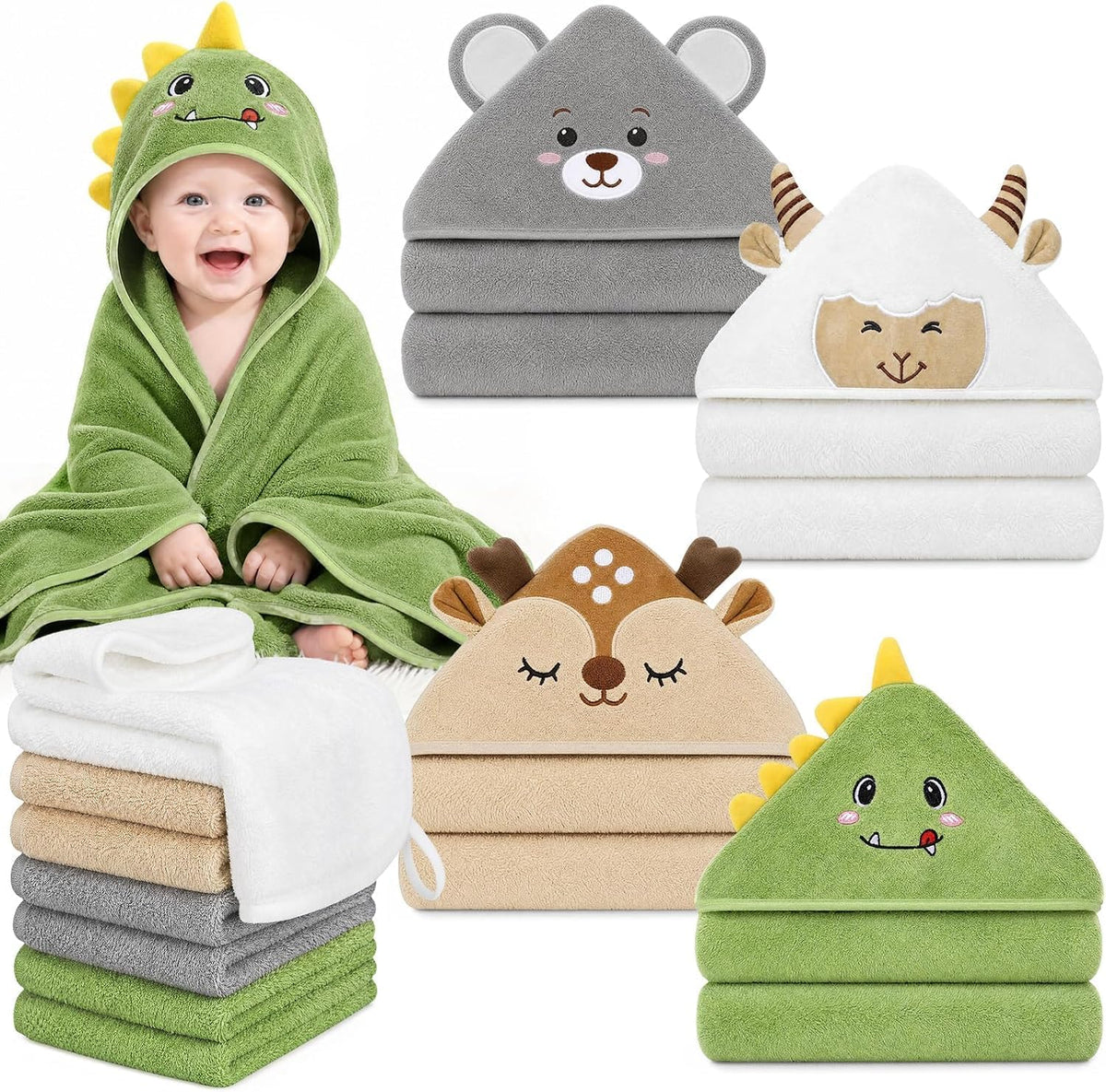 12-piece baby bath towel set, view 11