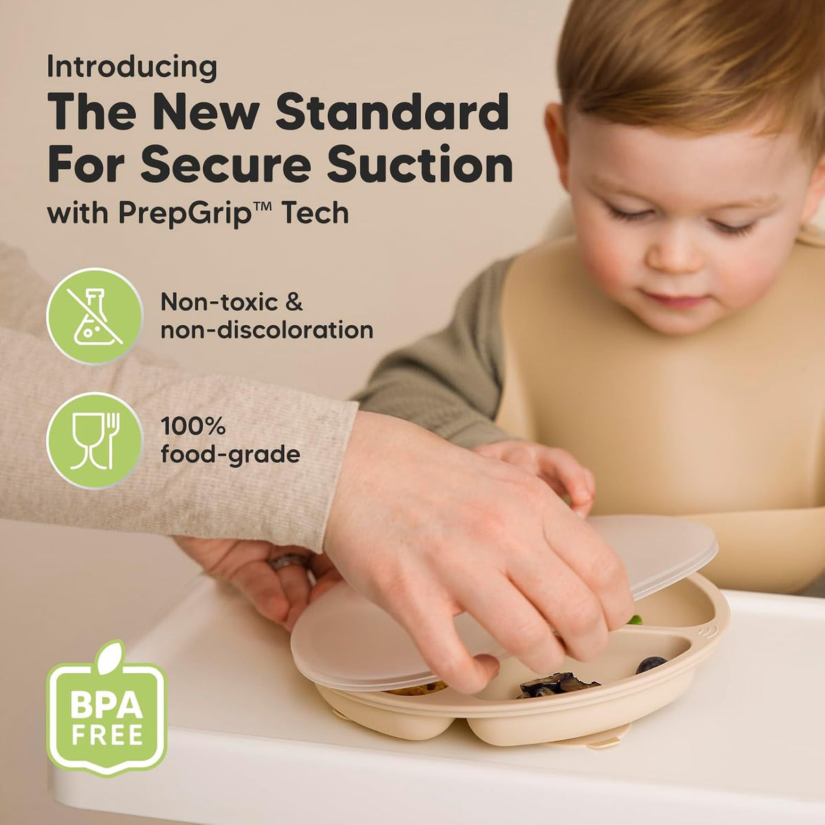 Silicone suction plates with lids, view 2