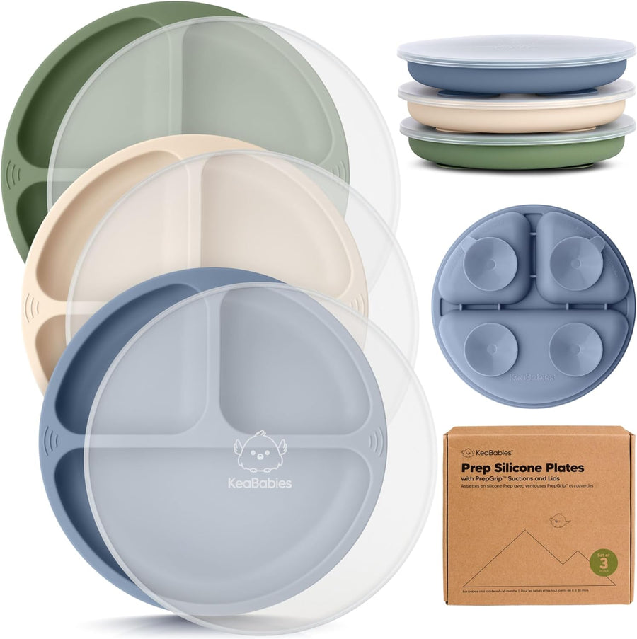 Silicone suction plates with lids