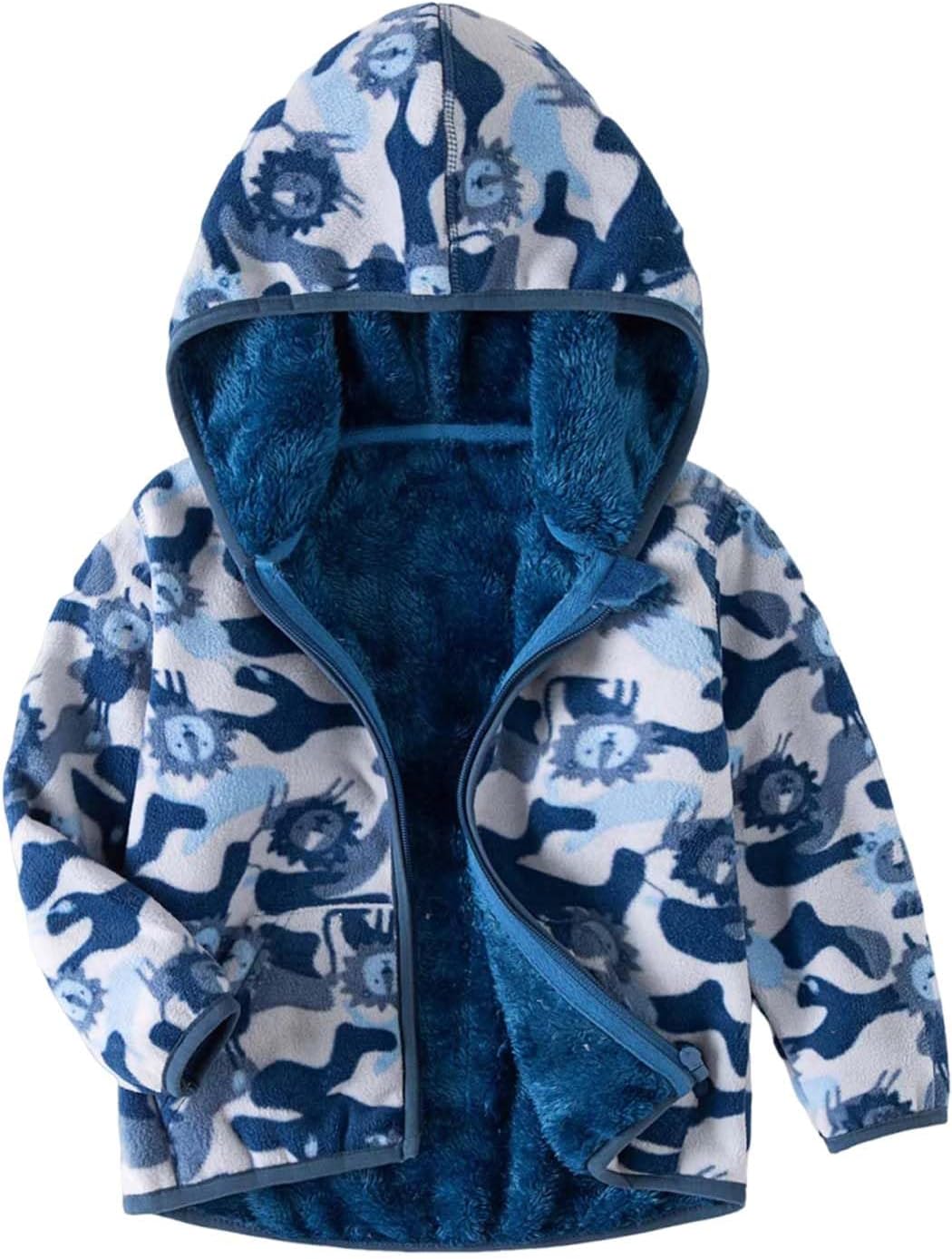 Sherpa-lined fleece hoodie jacket, view 12