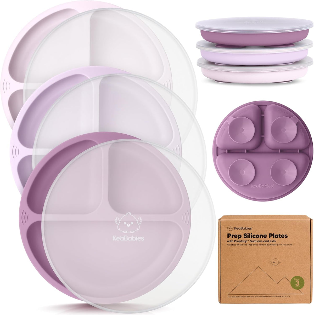 Silicone suction plates with lids, view 12