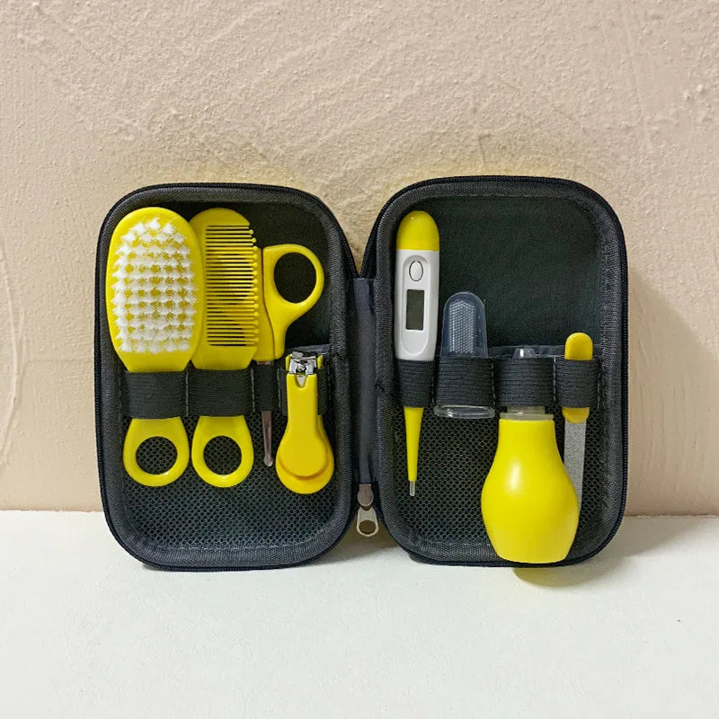 Essential 8-Piece Newborn Health Care and Grooming Kit: Complete Nail, Hair, Thermometer, and Brush Set for Safe Baby Care