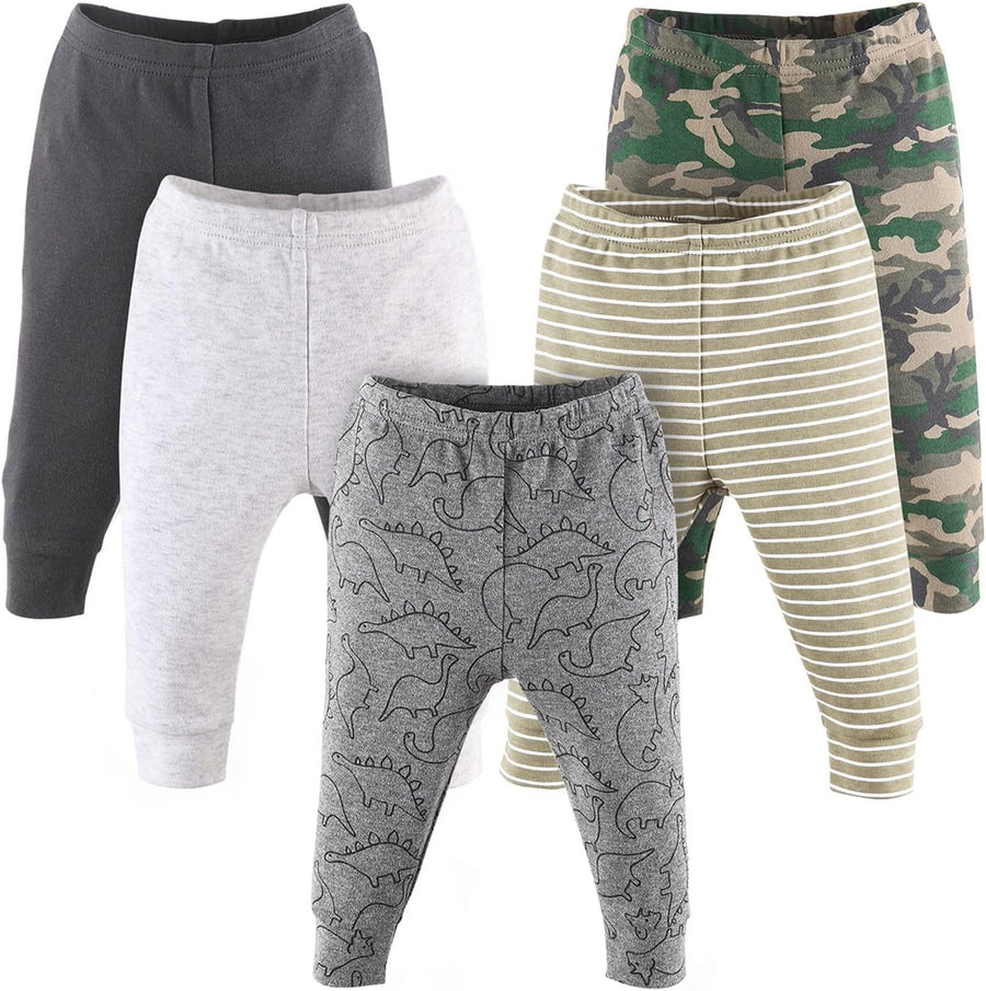 Adorable 5 Pack Dinosaur Pants Set for Babies & Toddlers - 100% Cotton, Perfect for 0-24 Months!