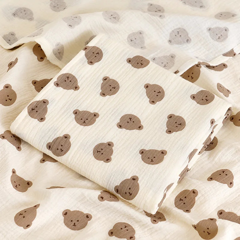 Adorable Cotton Muslin Baby Swaddle Blanket - Soft, Breathable, and Perfect for Newborns!