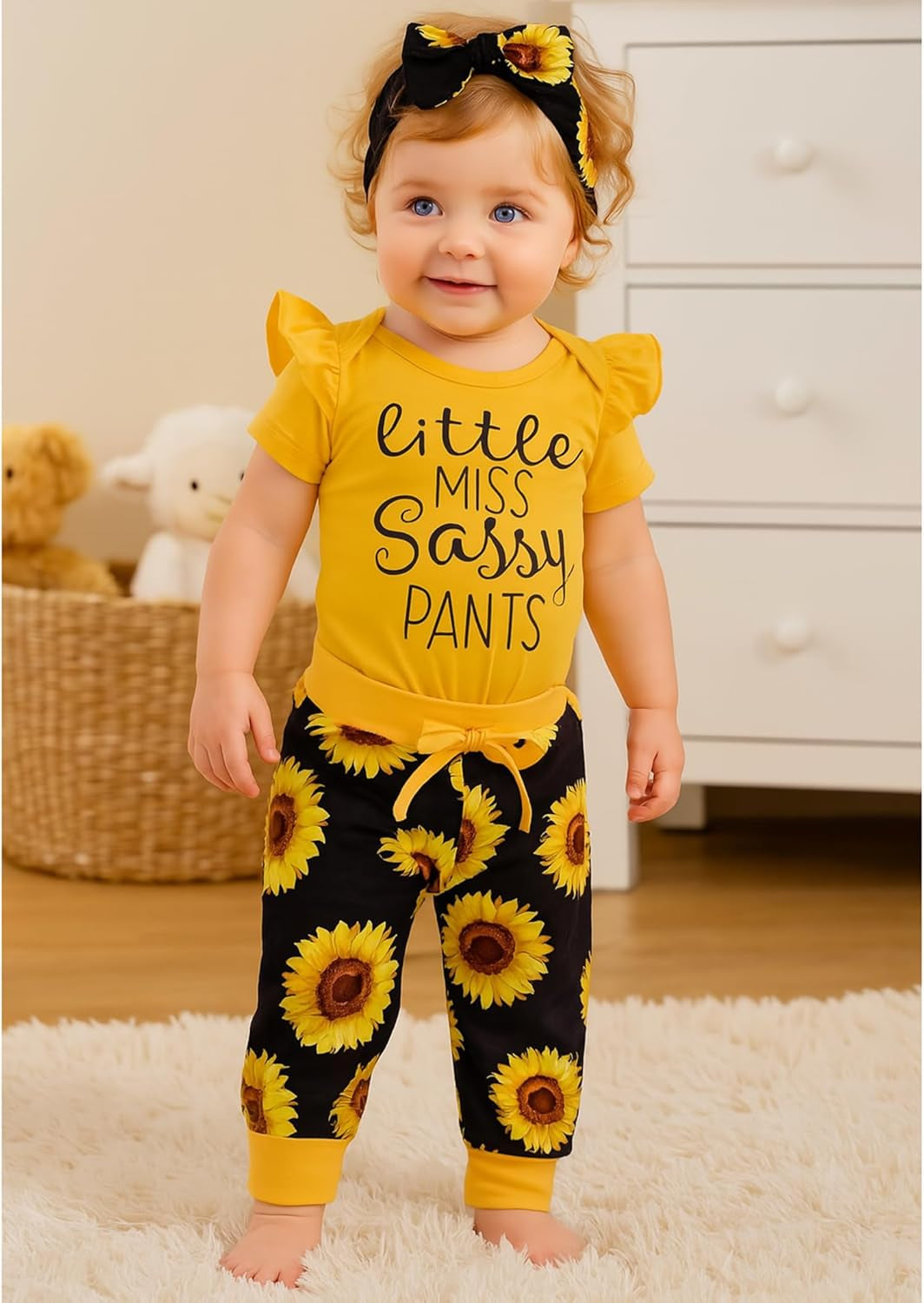 Infant Ruffle Romper and Pants Set for Newborn Girls - Summer Outfit Collection