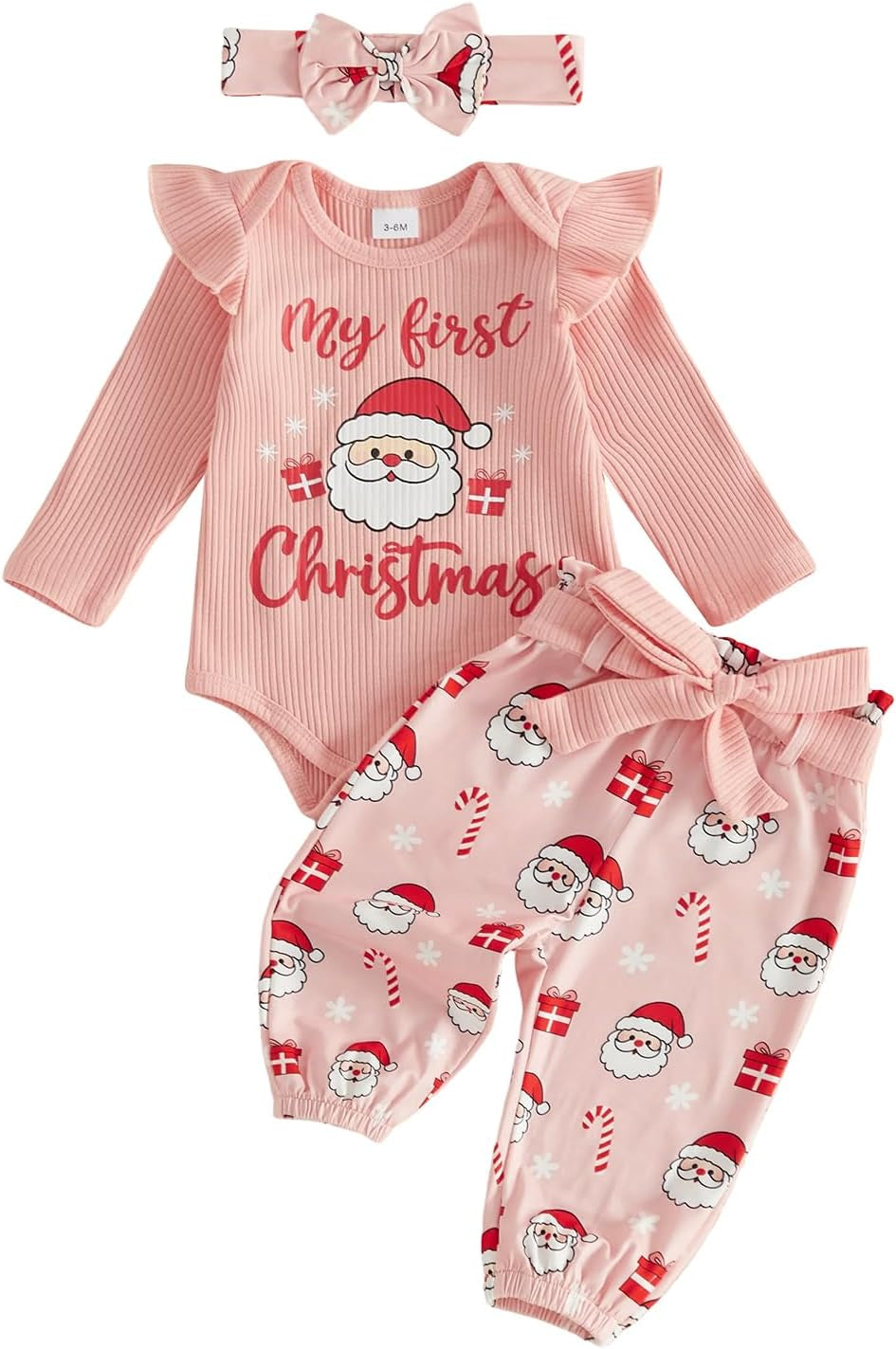 Newborn Infant Girl Clothes Rib Knit Romper Daisy Print Pants Headband Baby Clothes for Girls 0 3 6 12 18 24 Months