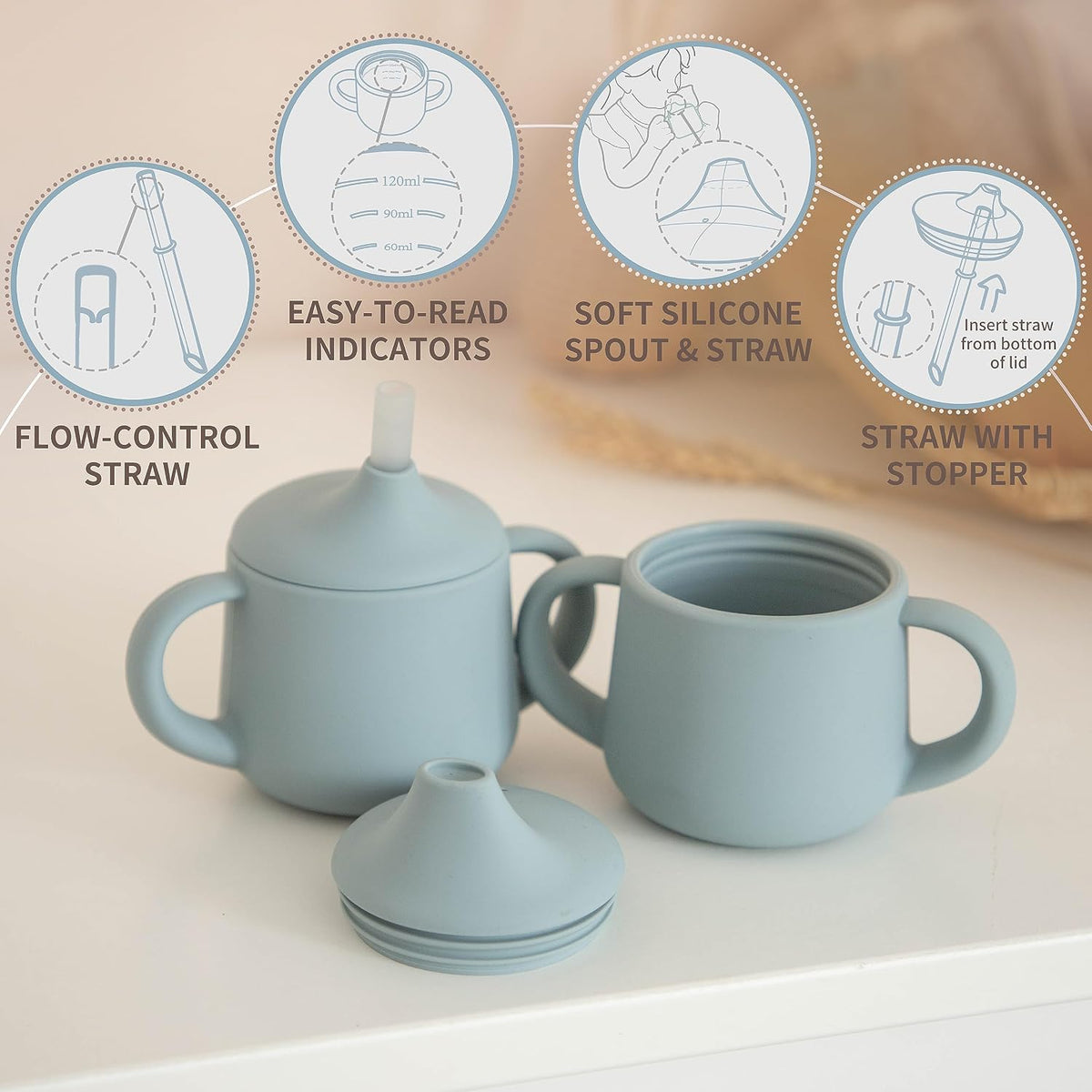 Silicone sippy cups, view 3