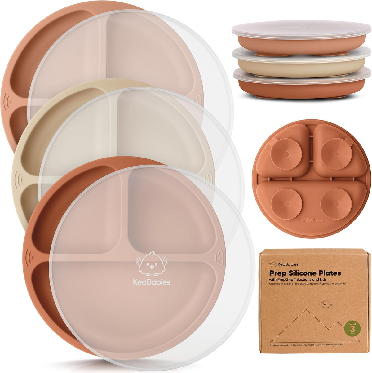 Silicone suction plates with lids, view 11