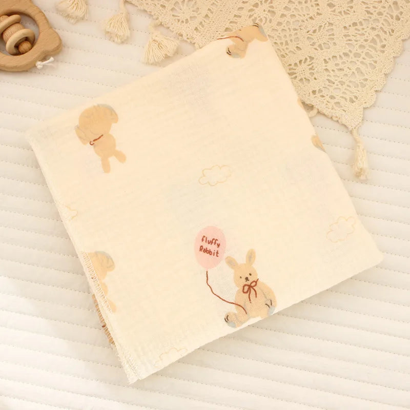 Adorable Cotton Muslin Baby Swaddle Blanket - Soft, Breathable, and Perfect for Newborns!