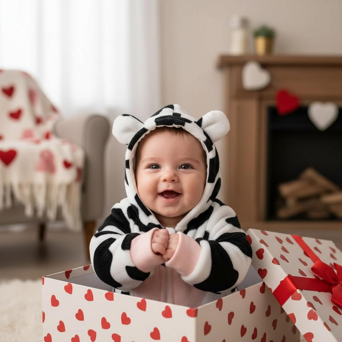 Cozy Winter Wonderland: Newborn Baby Girl Hooded Jumpsuit & Snowsuit Gift Set