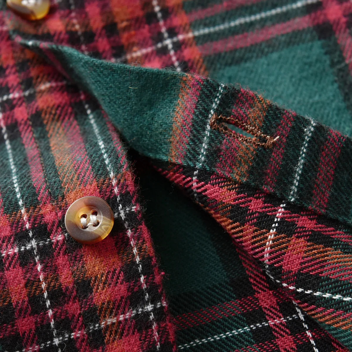 Boys plaid Christmas shirt, pants and suspender set, view 4