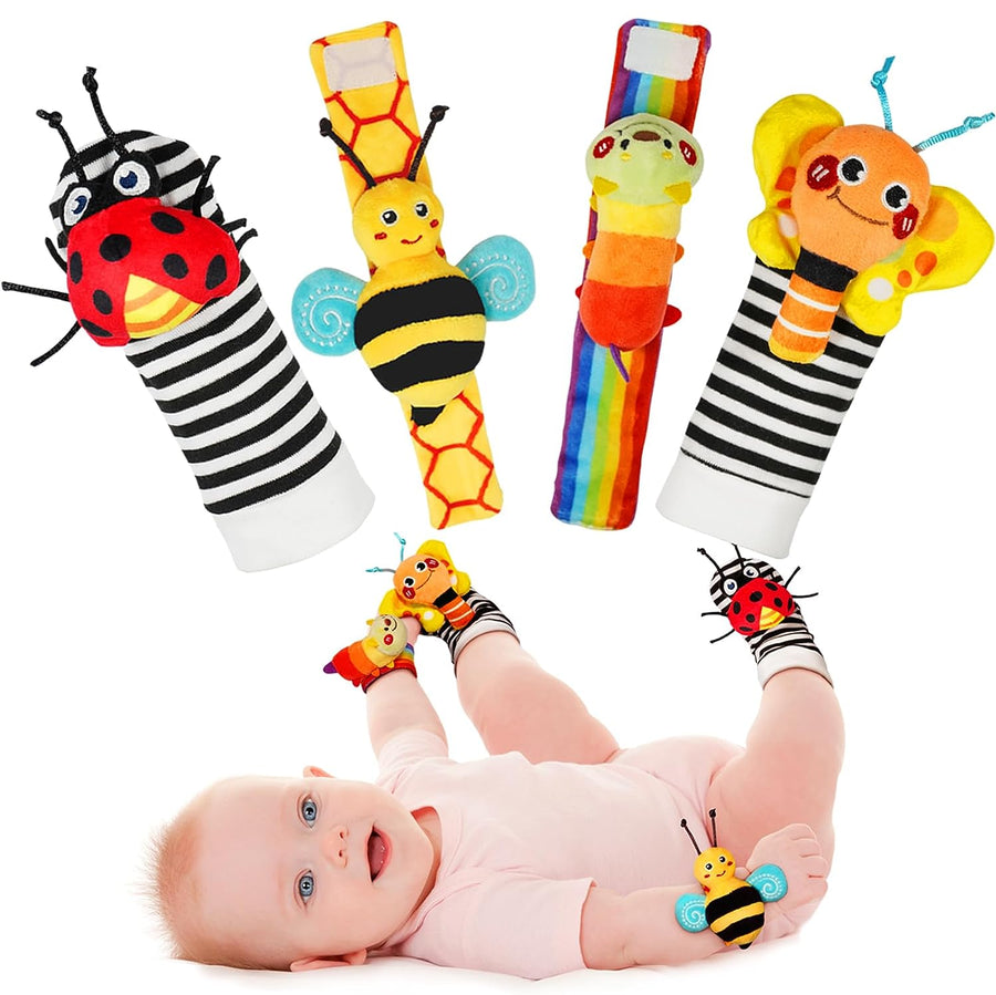 Wrist rattles and foot finder socks
