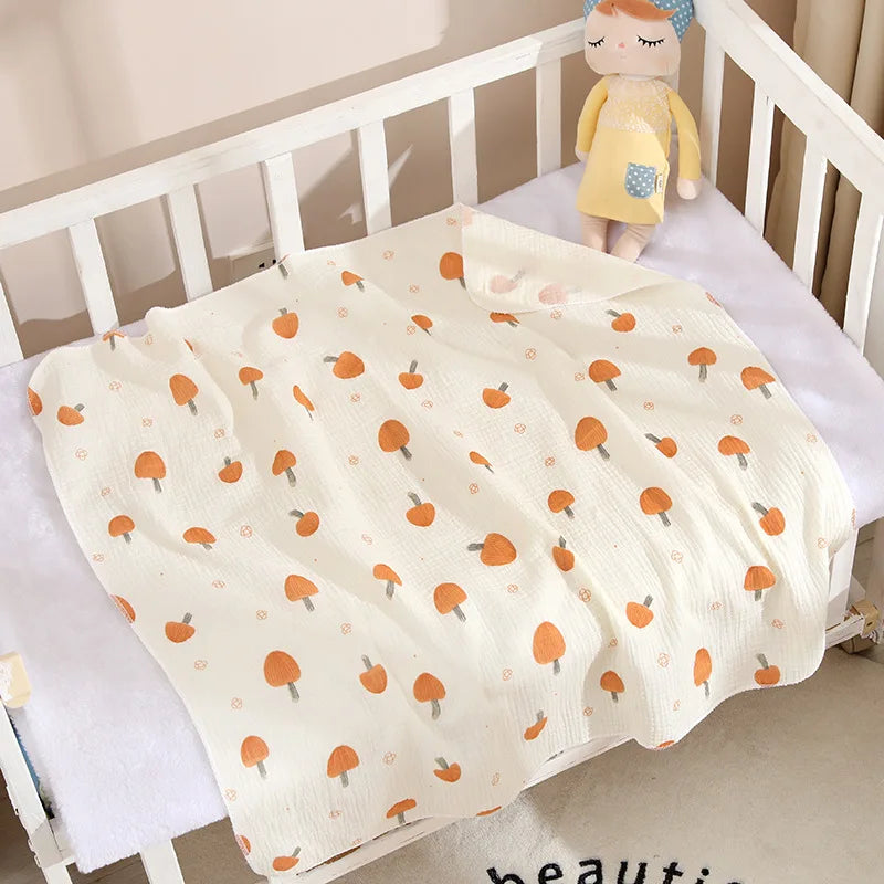 Adorable Cotton Muslin Baby Swaddle Blanket - Soft, Breathable, and Perfect for Newborns!